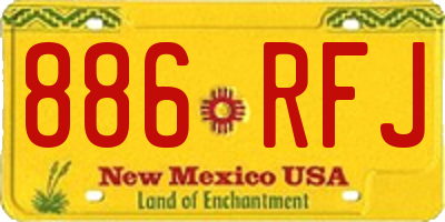 NM license plate 886RFJ