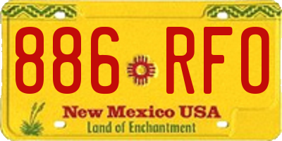 NM license plate 886RFO