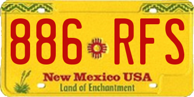 NM license plate 886RFS