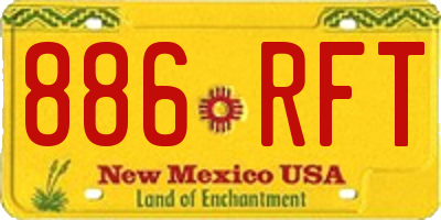 NM license plate 886RFT