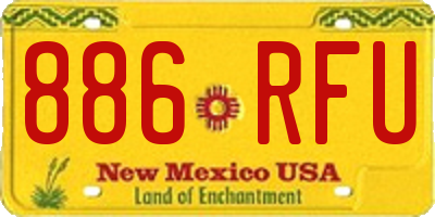 NM license plate 886RFU