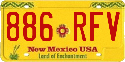 NM license plate 886RFV