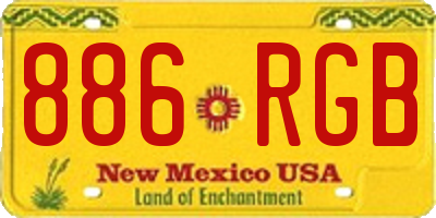 NM license plate 886RGB