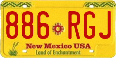 NM license plate 886RGJ