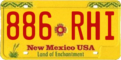NM license plate 886RHI