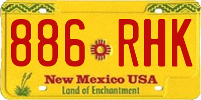 NM license plate 886RHK