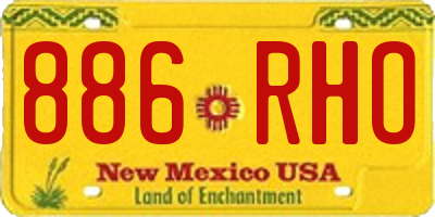 NM license plate 886RHO