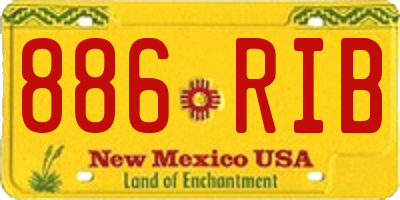 NM license plate 886RIB