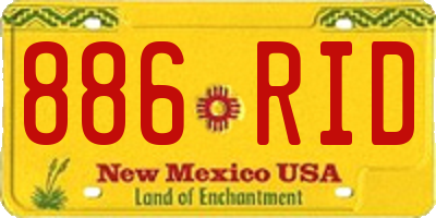 NM license plate 886RID