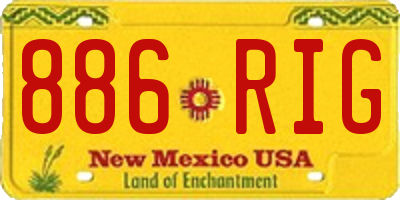 NM license plate 886RIG