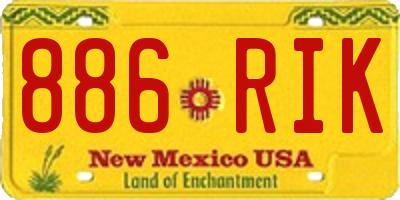 NM license plate 886RIK
