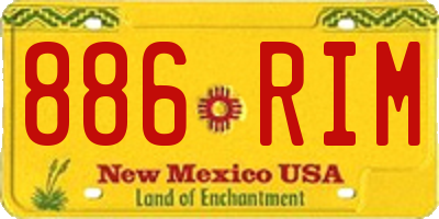 NM license plate 886RIM