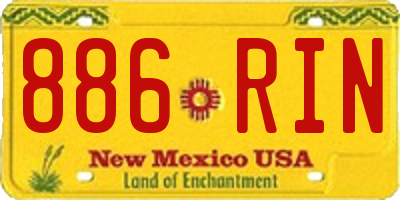 NM license plate 886RIN