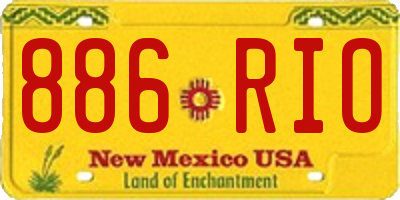 NM license plate 886RIO