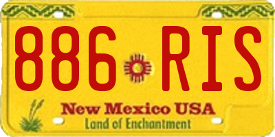 NM license plate 886RIS