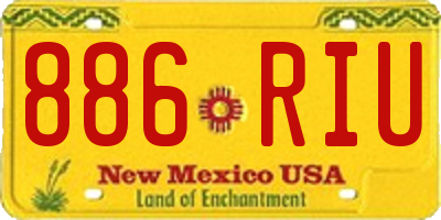 NM license plate 886RIU