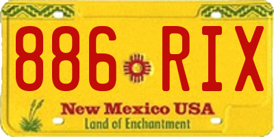 NM license plate 886RIX