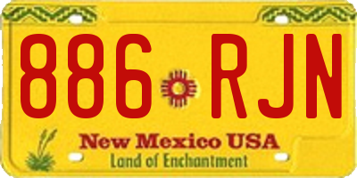 NM license plate 886RJN