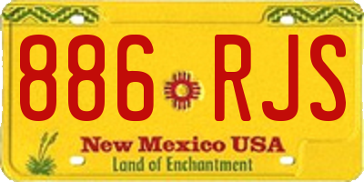 NM license plate 886RJS