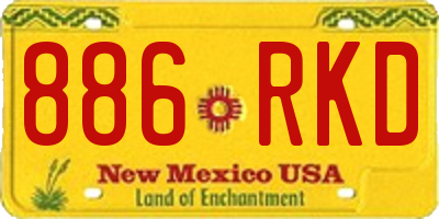 NM license plate 886RKD