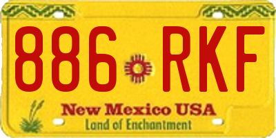 NM license plate 886RKF