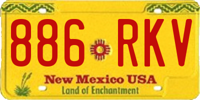 NM license plate 886RKV