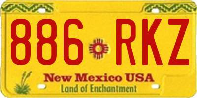 NM license plate 886RKZ