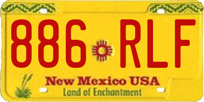 NM license plate 886RLF