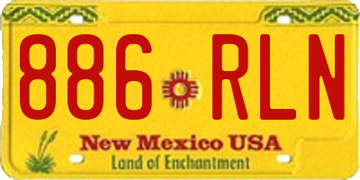 NM license plate 886RLN