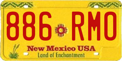 NM license plate 886RMO