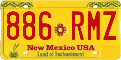 NM license plate 886RMZ