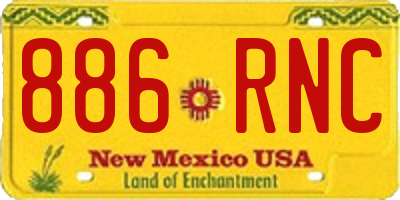 NM license plate 886RNC