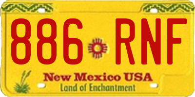 NM license plate 886RNF