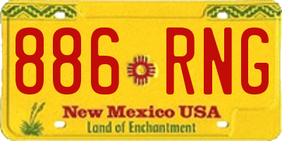 NM license plate 886RNG