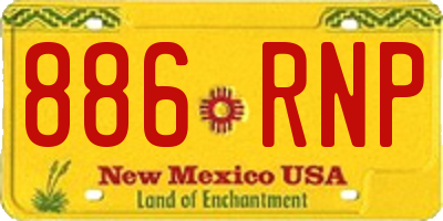 NM license plate 886RNP