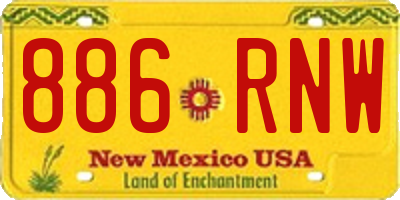 NM license plate 886RNW