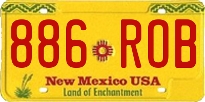 NM license plate 886ROB