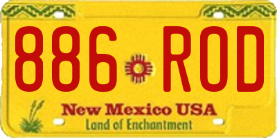 NM license plate 886ROD