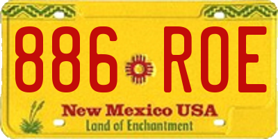 NM license plate 886ROE