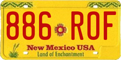 NM license plate 886ROF