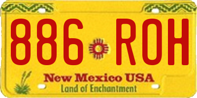 NM license plate 886ROH