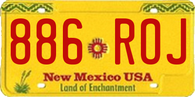 NM license plate 886ROJ