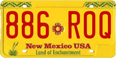 NM license plate 886ROQ