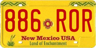 NM license plate 886ROR