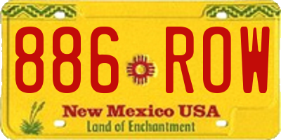 NM license plate 886ROW