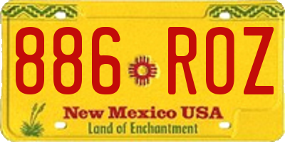 NM license plate 886ROZ