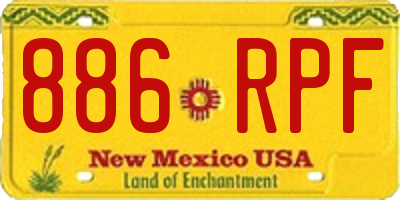 NM license plate 886RPF