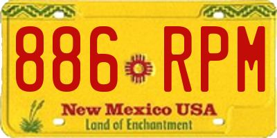 NM license plate 886RPM