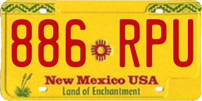 NM license plate 886RPU