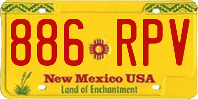 NM license plate 886RPV